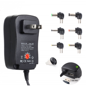 HS2748 3V-12V AC/DC Adjustable Power Adapter with USB port