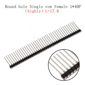 HS5054 1x40P 2.54mm Round Hole Single Row Straight Female Pin header Silver Extra Long 17.8mm