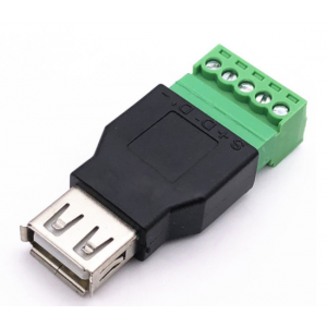 HS5216 USB 2.0 Type A Female to 5 Pin Screw Connector