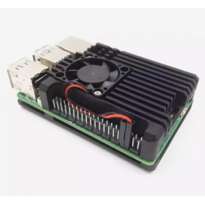 HS6123 Raspberry Pi 5 Aluminum Case with 1pc  2 wired speed fixed Fan