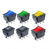 HS6129 KCD4 25*31mm Rocker Switch ON-OFF-ON 3Position 6Pins Latching Auto Locking 220V
