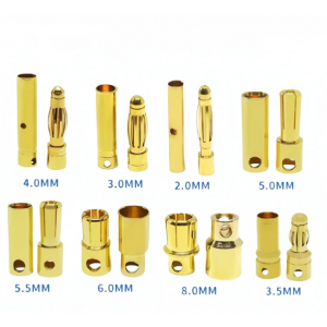 HS6180 Pure Copper Banana Head 2.0 3.0 3.5 4.0 5.0 5.5 6.0 6.5 8.0MM Banana Plug Aircraft Model Motor Electrical Adjustment