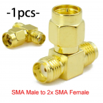 HS6208 SMA to SMA Adapter Connector 1X Male to 2X Female