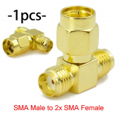 HS6208 SMA to SMA Adapter Connector 1X SMA Male to 2X SMA Male