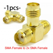 HS6209 SMA to SMA Adapter Connector 1X SMA Female to 2X SMA Female