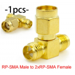 HS6210 SMA to SMA Adapter Connector 1X Female to 2X Male