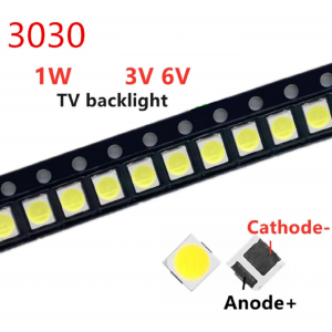 HS6309 100pcs 3030 LED 1W 3V 6V 9V   Warm White Backlight LCD for TV