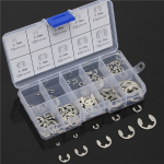 HS6311 200 PCS 304 Stainless Steel E Clip Washer Assortment Kit Circlip Retaining Ring for Shaft Fastener M1.5-M10