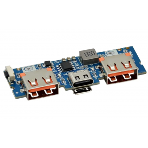 HS6381 Lithium Battery Charger Board LED Dual USB 5V 2.4A Micro/Type-C USB Mobile Power Bank 18650 Charging Module