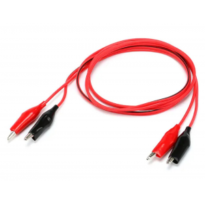 HS6474 1Pair Double-ended Crocodile Clips Cable Alligator Clips Wire Testing Wire Red & Black Color Length 1M