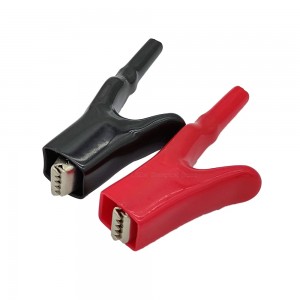 HS6478 50A Thumb Crocodile Clips Electrical Test Leads Alligator Double-Ended Jumper Wire Connector Plug